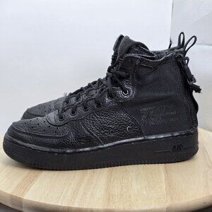 Nike SF Air Force 1 Mid Triple Black Womens Size 8 AJ0424-003 (GS) 6.5Y Rare AF1